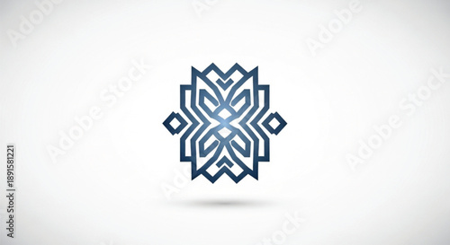 Abstract geometric symmetrical logo with clean lines and modern structure. Ideal for technology companies, blockchain, security, finance, startups, digital platforms, and corporate branding.