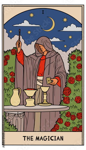 vintage vintage style deck of tarot cards. magical predictions of the future, mysterious characters.	
