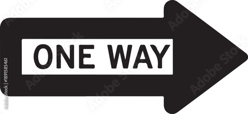 One way arrow sign isolated on transparent background for traffic direction