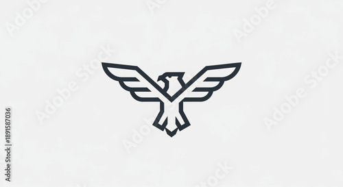 Minimal eagle wings logo with clean line design and symmetrical form. Ideal for corporate branding, security companies, aviation, defense, technology startups, and professional services. 