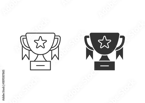 Trophy Icon Set Multiple Style Collection