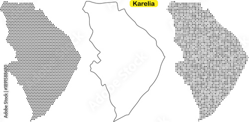 Detailed map of karnataka state with different pattern designs and label