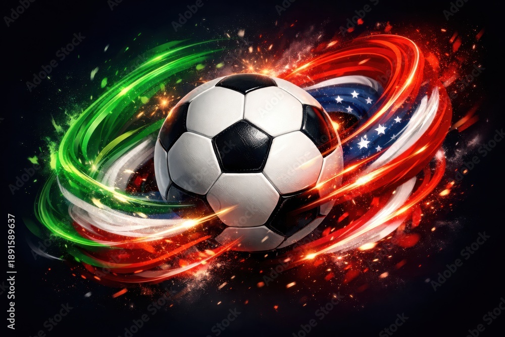 Naklejka premium Football Energy Illustration with International Colors