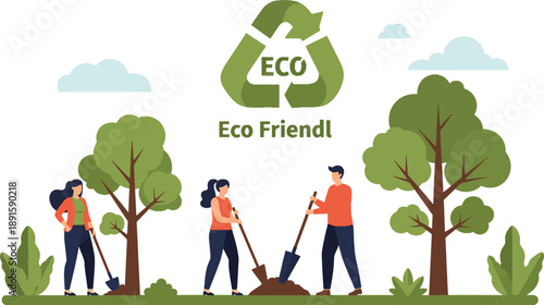 Eco Friendly Lifestyle Flat Vector Illustration