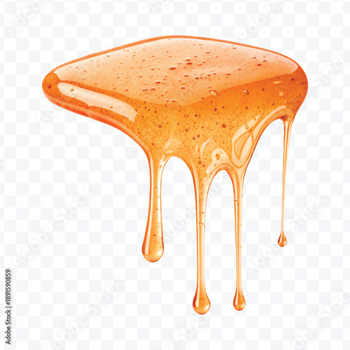 realistic smooth liquid honey dripping downwards in different color style isolated on transparent background