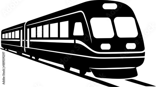 Modern Train Locomotive Vector Icon - Railway Transport Symbol