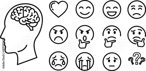 Emotions and facial expressions illustrated