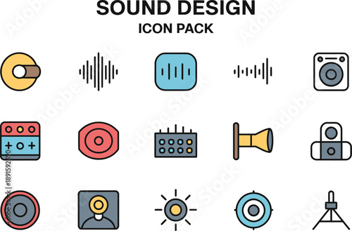 Sound Design Icon Pack for Audio Visual Elements