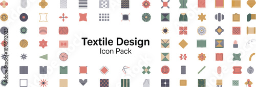 Textile Design Icon Collection for Fashion and Interior Projects
