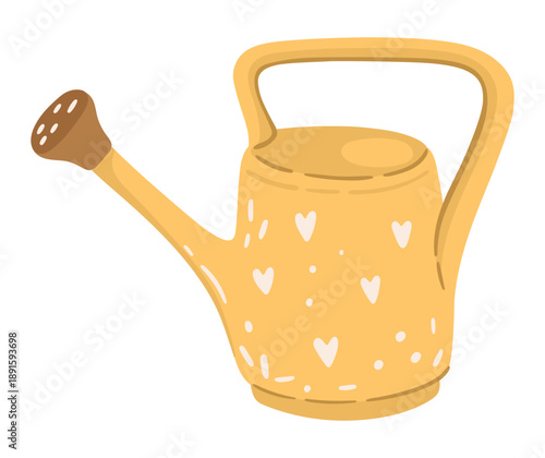 Cute Watering can. Spring Gardening tool. Vector.