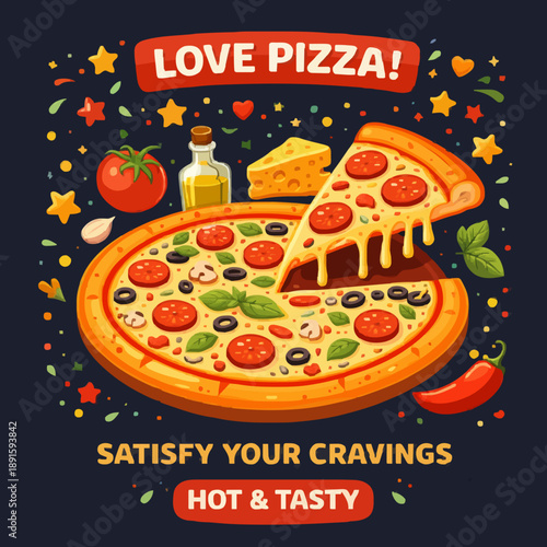 Pizza Food Illustration