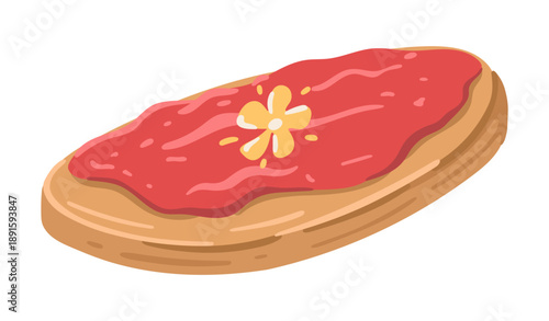 Toast with Jam. Sweet snack. Vector.