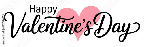 pink heart valentine typography banner
