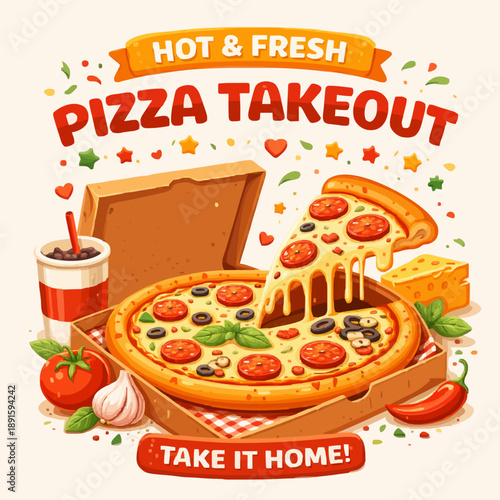 Fresh Pizza Takeout Food