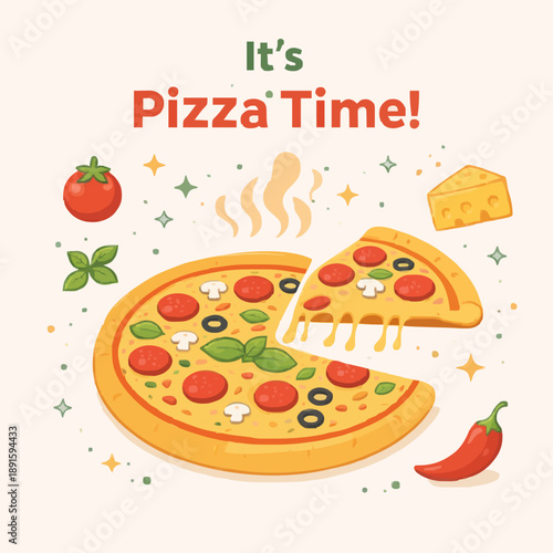 Simple Pizza Illustration