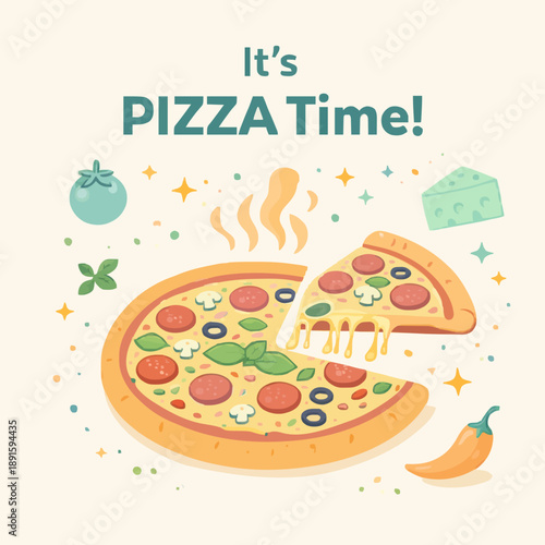 Pizza Time Illustration