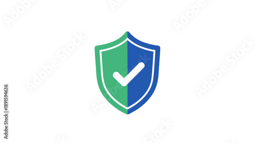 Wallpaper Mural green shield icon with checkmark symbol for success and approval Torontodigital.ca