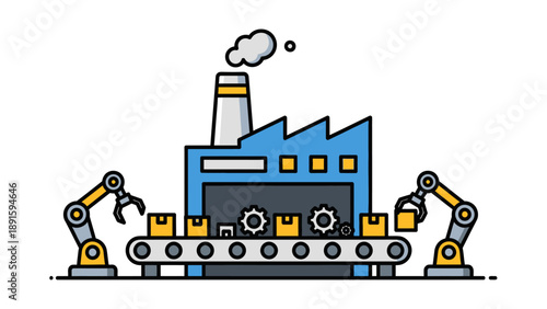 construction site design with industrial factory and crane icon
