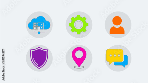 Colorful medical vector icon set for web and design use