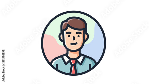 Wallpaper Mural Smiling man in a suit and shirt cartoon businessman vector illustration Torontodigital.ca