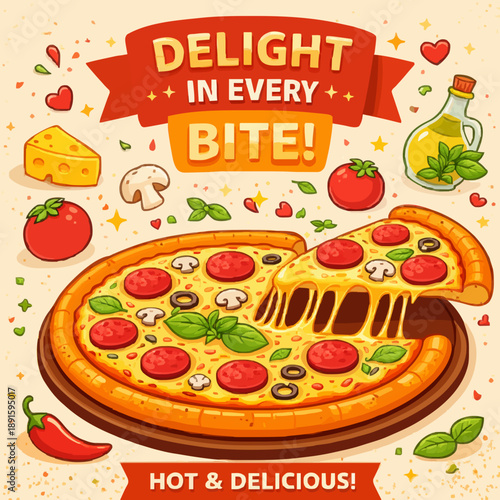 Pizza Food Illustration