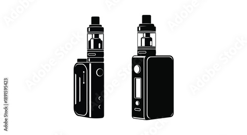 Two black vape pens displayed side by side on a white background