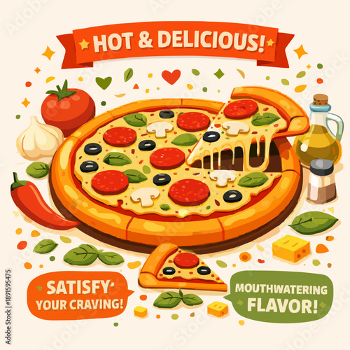 Fresh Pizza With Toppings