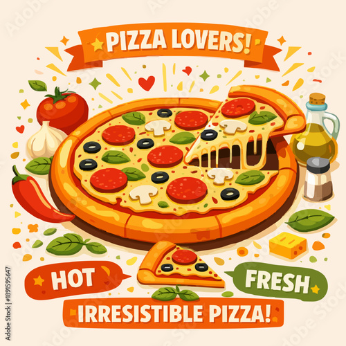 Simple Pizza Food Design