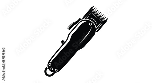 A black and white illustration of a professional hair clipper on white