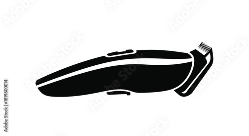 Black silhouette of a professional hair clipper on a white background