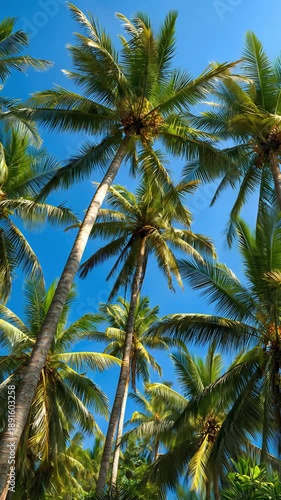 Wallpaper Mural Lush Palm Trees Against Clear Blue Sky tropical green Torontodigital.ca