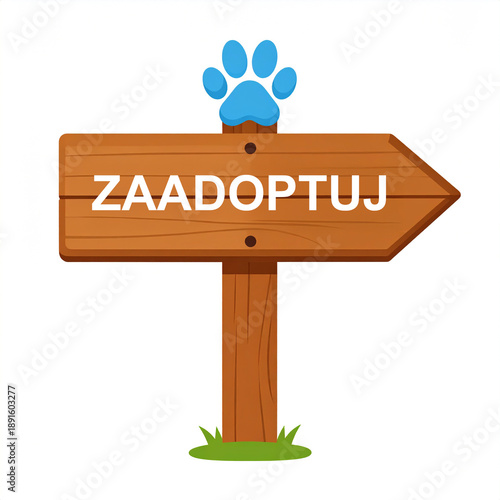 Zaadoptuj zwierzaka ze schroniska grafika tabliczka