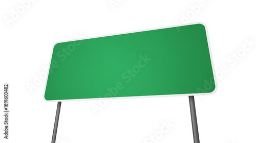 blank green road sign