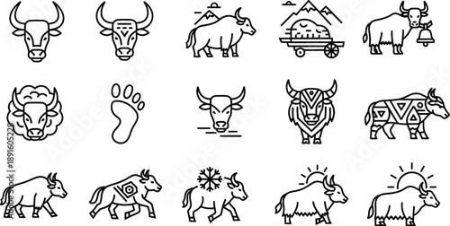 Prehistoric cave paintings of various animals and symbols