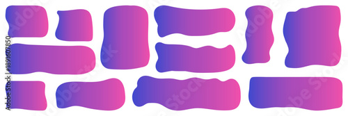 Abstract gradient organic blob shapes set colorful fluid background elements vector illustration. Perfect for modern backgrounds, banners, posters, social media and web design.