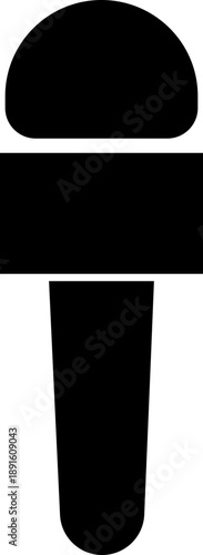 Microphone Audio Equipment Black Flat Style Vector Icon Sound Recording Symbol and Music Podcast Outline Graphic Group Featuring Mic, Headset and Earphone