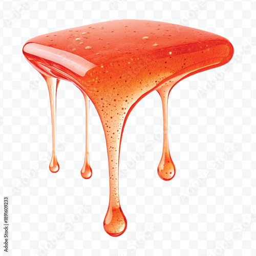 realistic smooth liquid honey dripping downwards in different color style isolated on transparent background