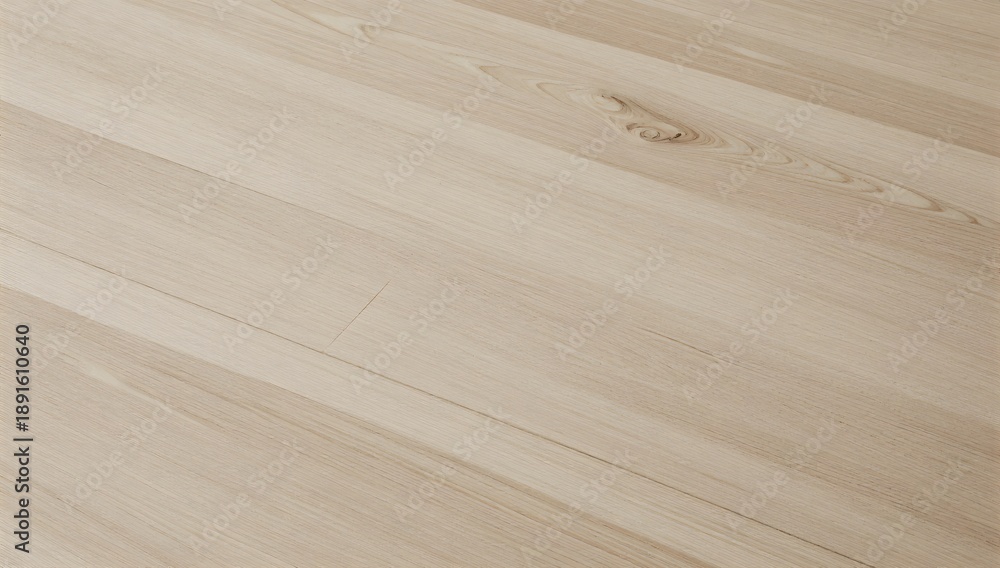 Fototapeta premium Close up angled view of pale, light brown wooden floor with knot detail