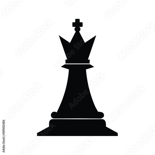 Chess king piece strategy and leadership concept On white Background Line Art Vector illustration