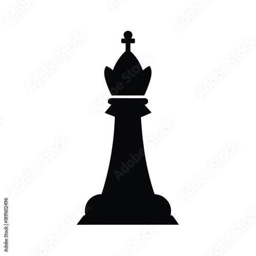 Royal chess king symbol of power and tactics On white Background Line Art Vector illustration