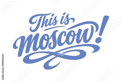 Vibrant Moscow city logo with elegant blue typography