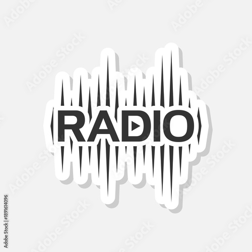 Radio logo icon sticker isolated on gray background