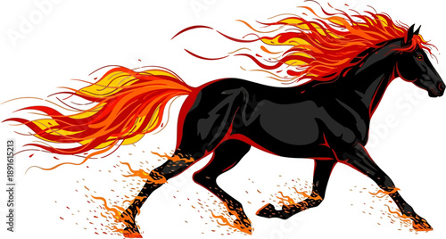 SHIO horse of fire, horse silhouette vector