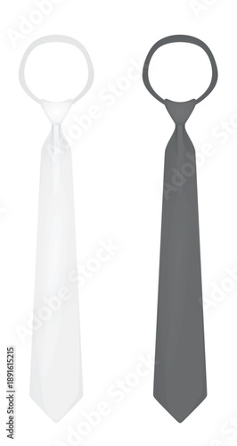  Grey and white tie. vector
