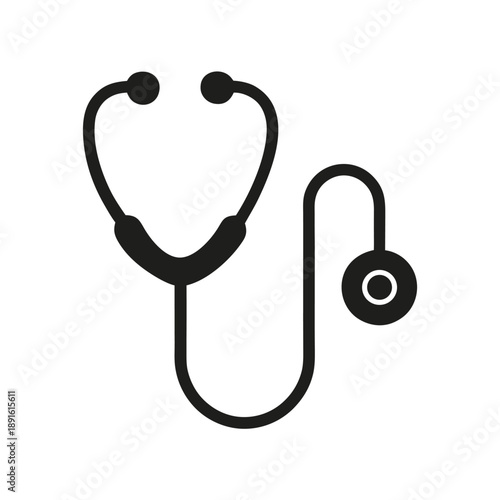 Heart and stethoscope symbol of healthcare and compassion On white Background Line Art Vector illustration