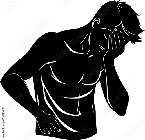 Exhausted Person Showing Tired Pose