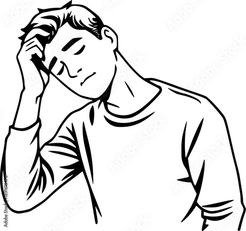 Burnout Concept Person Sighing