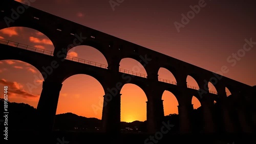 Stunning Aqueducts in Nature, Architecture Photography, Serene Landscape Viewpoint