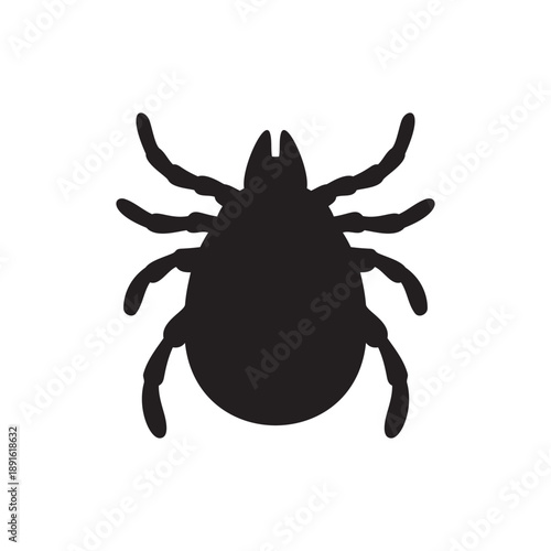 Insect tick silhouette icon vector flat design.