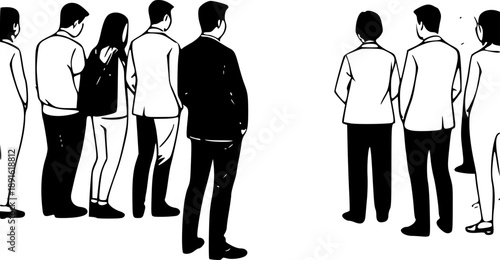 Individual Standing Separate from Group Concept